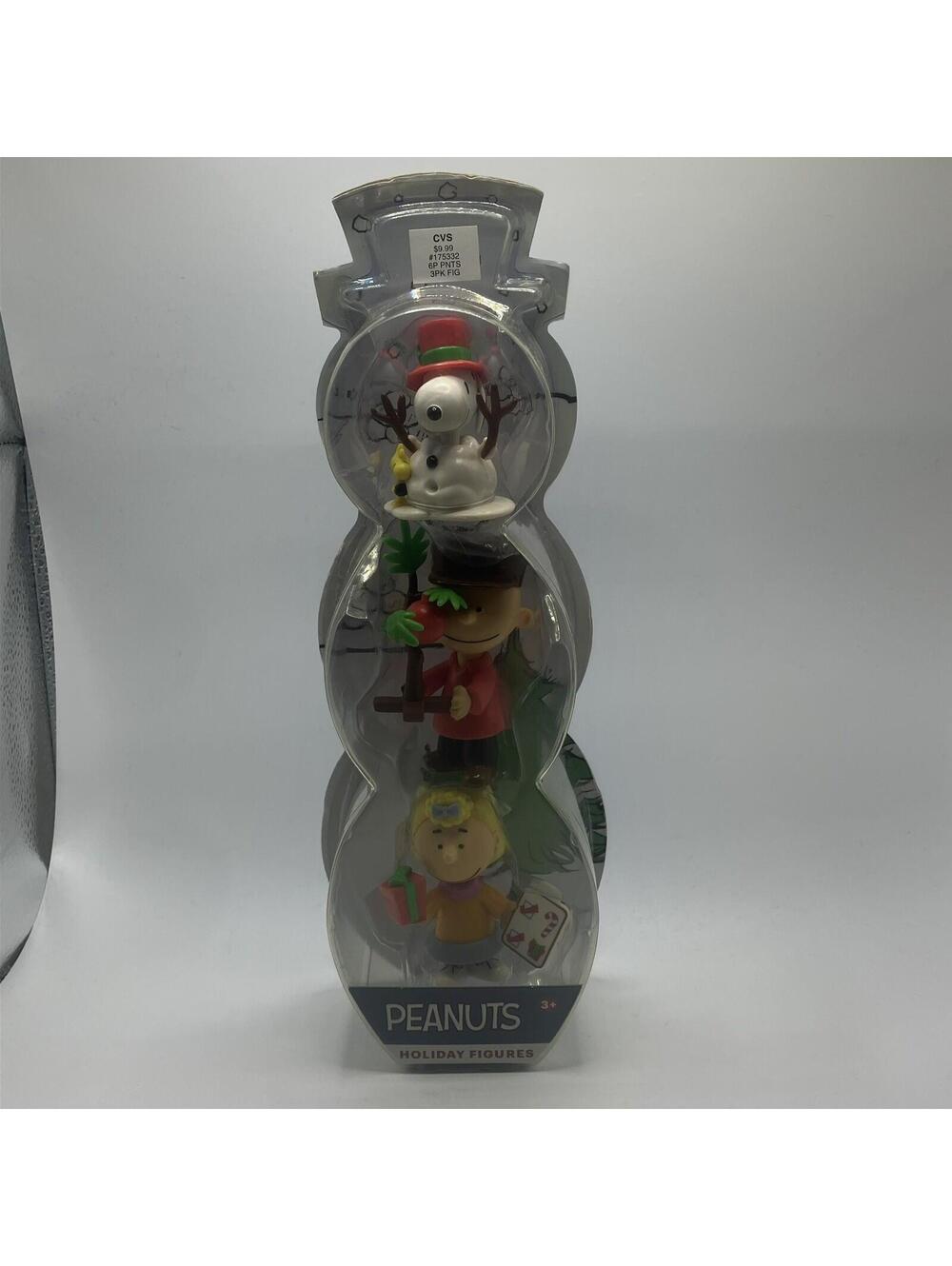 Peanuts 3-piece Holiday Figures-Snoopy w/Woodstock, Charlie Brown and Sally (D)